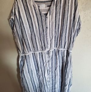 Blue and White Striped, XL, Time And Tru